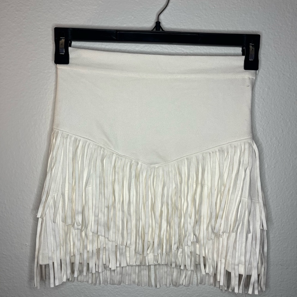 Altar'd State White Fringe Pencil Skirt